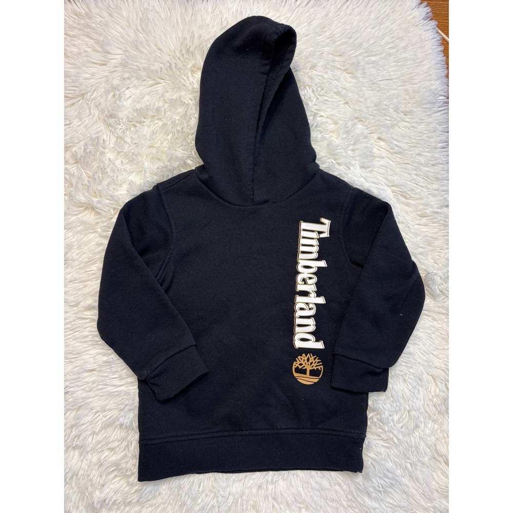 Timberland Kids Black Logo Fleece Hoodie Sweatshirt 3T Boys